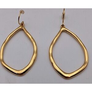 Chloe + Isabel‎ Gold Organic Teardrop Hoop Earrings Modern Sculptural Open Frame